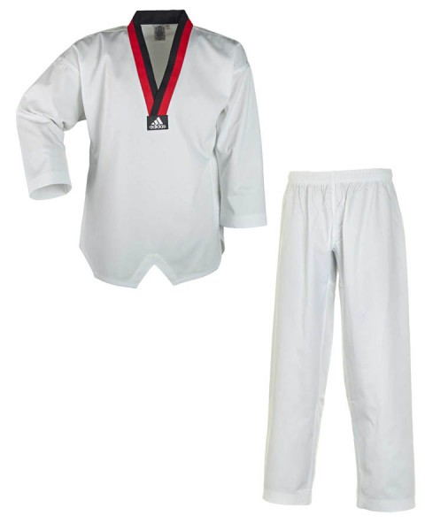 adidas Taekwondoanzug Poom, schwarz/rotes Revers