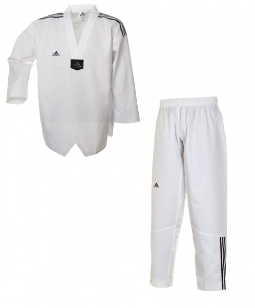 adidas Taekwondoanzug, Adi Club 3 stripes, weißes Revers, ADITCB02