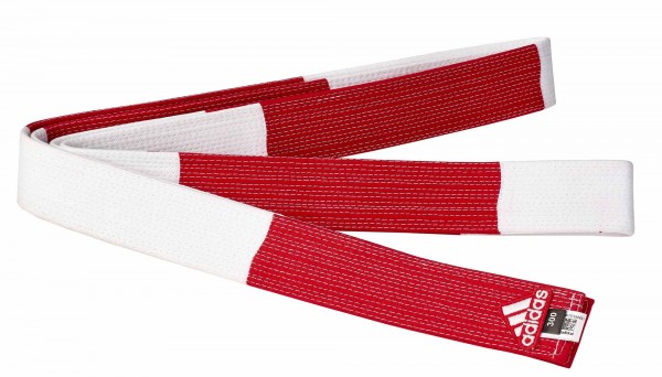adidas Großmeister Gürtel rot-weiß 6. Dan 4,5 cm