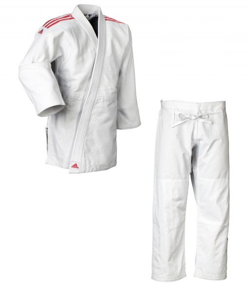 adidas Judo-Anzug &quot;Quest&quot; weiß/rote Streifen, J690